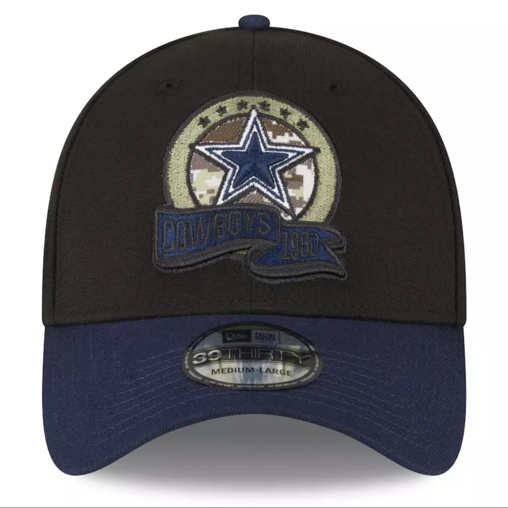 New Dallas Cowboys New Era 2022 Salute To Service 39THIRTY Flex Hat Sz S/M